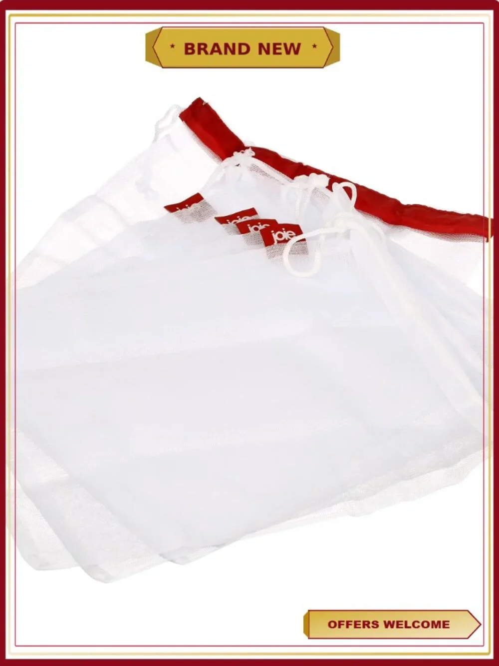 Reusable Mesh Produce Bags Set of 5 for Grocery Shopping & Organization